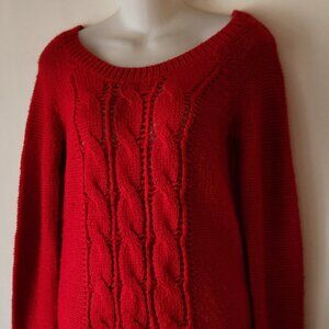 Hollister sweater sz XS red oversized open weave